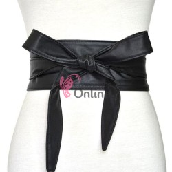 Centura din piele ecologica BLT006NN - Neagra HandMade